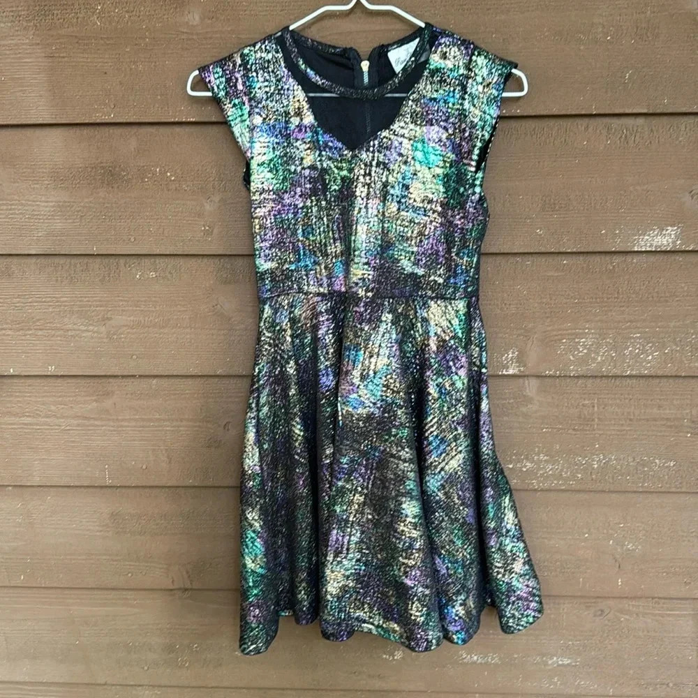 Rare Editions girl’s black and iridescent dress size 12